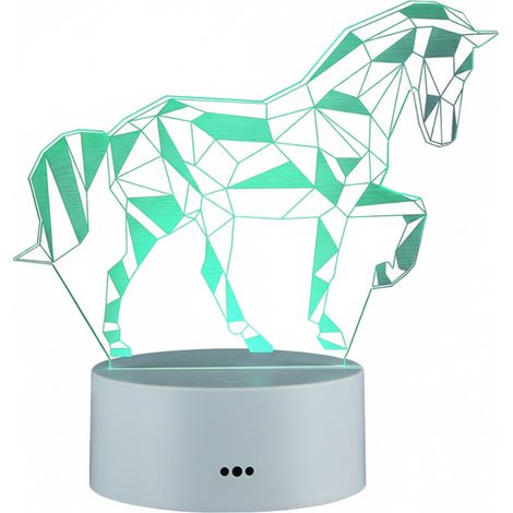 Lampe De Nuit Cheval - Veilleuse Led 3D Avec 7 Couleurs - Commande Tactile - Alimentation Usb - Pour Chambre Enfant - 1 Pièce (1/5)