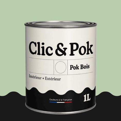 Peinture Bois Extérieur – POK BOIS - 1L - RAL 6019 - Vert blanc- Résistante aux intempéries - Ne s'écaille pas