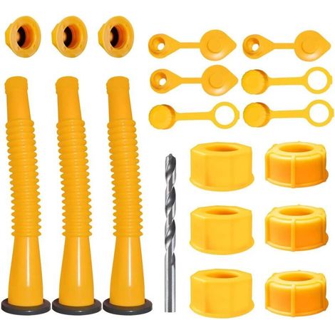 Replacement Gas Can Nozzle, Gas Can Nozzle (3-Piece Set - Yellow). Fits most 1/2/5/10 gallon gas cans. (1/4)