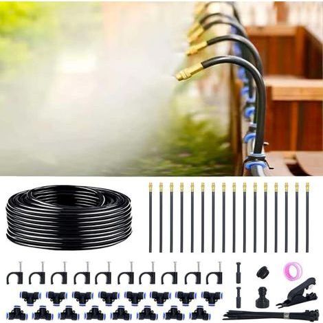 Système d'irrigation automatique incurvé 360° avec 20 tubes et buses en laiton - Économe en eau, longueur 20 mètres, idéal pour balcon, serre et potager, installation simple. (1/5)
