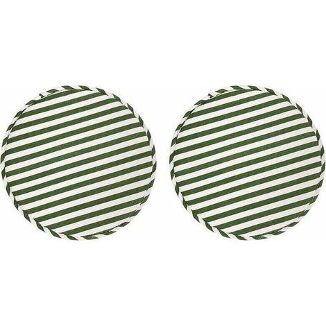 Tabouret Rond Coussins de Chaise pour Cuisine Salle à Manger Coussins de Siège avec Attaches Lot de 2 Coussins Antidérapants pour Tabouret Haut Chaises Bistro Bar Siège 13 Pouces, Rayure Verte-- (1/5)