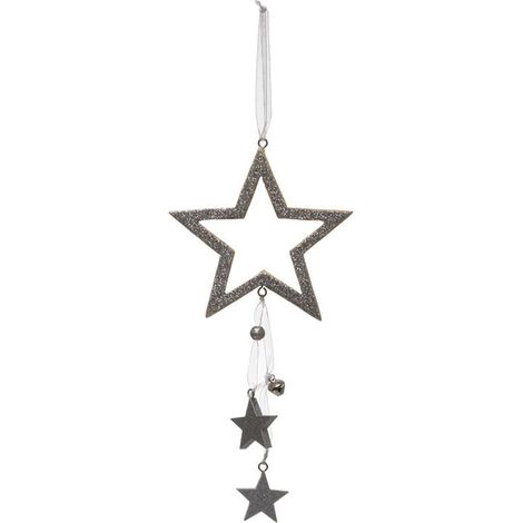 Paris Prix - Sujet De Noël étoile polaire 24cm Argent
