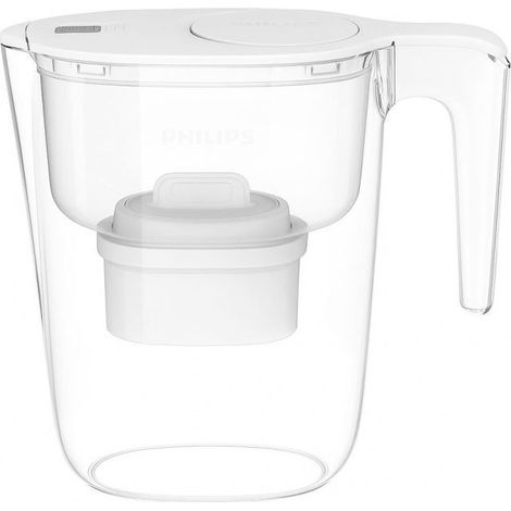2,6-Liter-Wasserfilterkrug von PHILIPS (weiß) mit 3 Mikrofiltern PHILIPS (1/5)