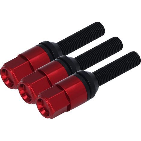 Lot de 20 boulons de roue coniques en alliage d'aluminium M12x1,5 avec capuchon rouge (1/5)