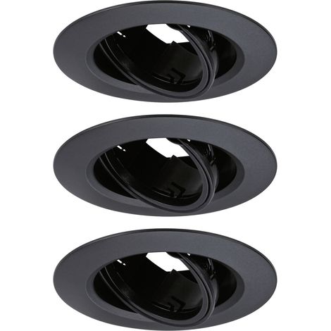 Paulmann LED Einbauleuchte 3er-Set schwarz schwenkbar Ø 9 cm Deckenlampen (1/2)