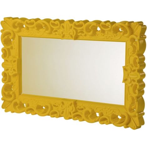 Mirror of Love Giallo zafferano - Medio specchio di design originale Slide colorato moderno barocco camera ingresso sala da pranzo salotto
