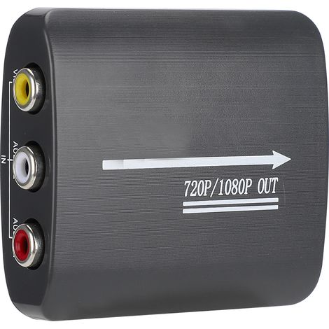 Mini adaptateur convertisseur vidéo/audio AV CVBS RCA vers HDMI, commutateur de signal TV 1080p, noir (1/5)