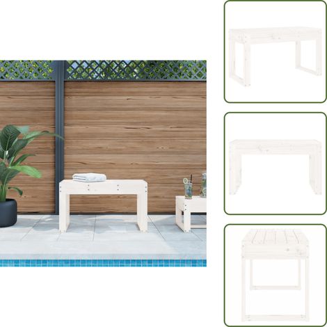 Panca da patio - vidaXL Panca da Giardino Bianca 80x38x45 cm Legno Massello di Pino - Panca da terrazzo