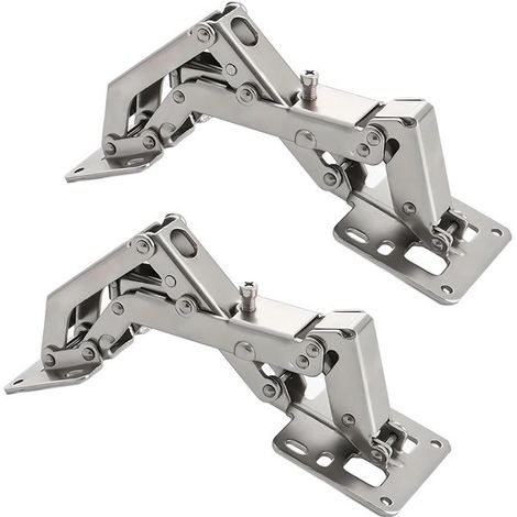 2 piezas, Bisagra con cierre suave, Bisagra ajustable, Bisagra plegable, Acero laminado en frío, Color plata, 16 x 5,2 cm, Bisagra oculta (1/5)