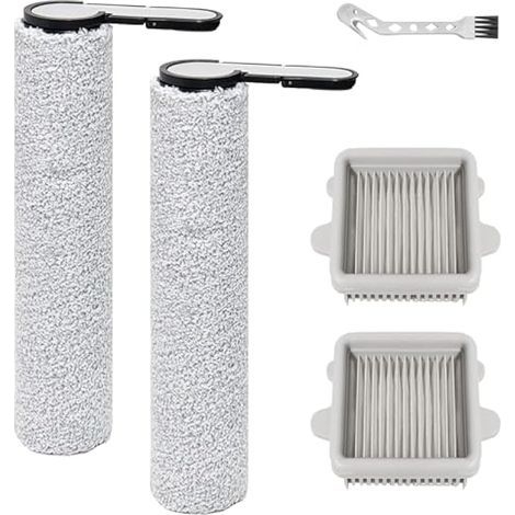 Applicable Accessoires de rouleau de brosse pour Roborock F25, F25 ACE, F25 RT, F25 LT, F25 ALT F25 GT, F25 XT, F25 ACE Combo, F25 Combo pièces, 2 rouleaux de brosse + 2 filtres HEPA (1/5)