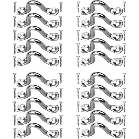 20 Pièces Pontet Inox, Boucles De Pont Pour s, Pontet Inox Oeil, Avec 40 Pièces Vis, 4mm (1/4)