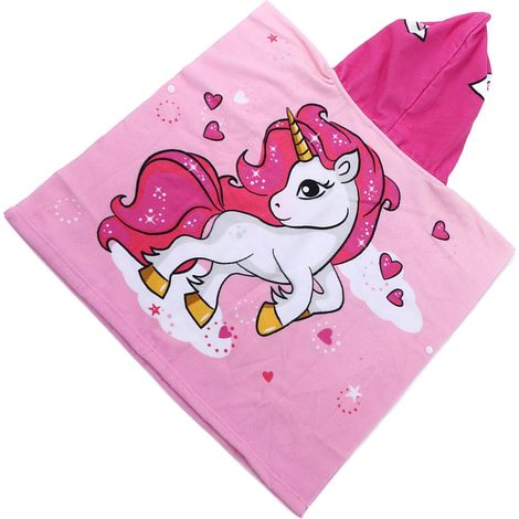Robe de bain à capuche pour enfants, couleurs vives, confortable et douce, sans boutons, pour filles (1/5)