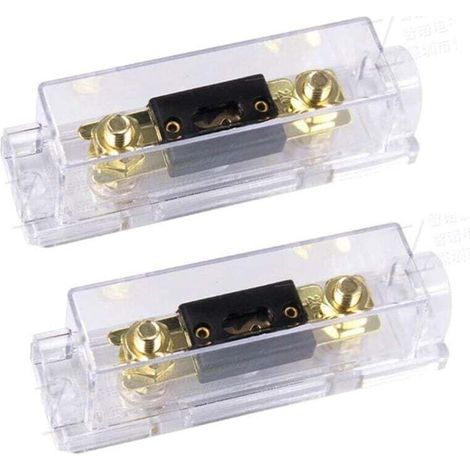 Portafusibles ANL de 100 A, fusible de cuchilla dorada ANL de 100 A, protección de seguridad para audio automotriz, chapado para calibre 0 2 4-Crezuo