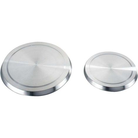 Caches pour plaques de cuisson électriques Ulisem, lot de 4, en tôle d'acier, inox, ø 16 et 20 cm, mat (1/4)