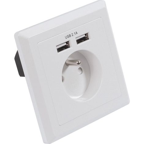 GEFOM 400250 - Presa da incasso USB, colore: Bianco