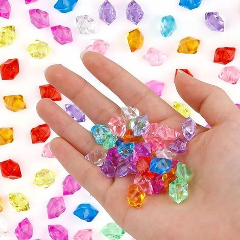 Gemmes Acrylique Colorées, 1000 Pièces Faux Diamant Décoratif Transparent, Petites Pierres Précieuses pour Vase, Aquarium, Table et Fête (1/5)