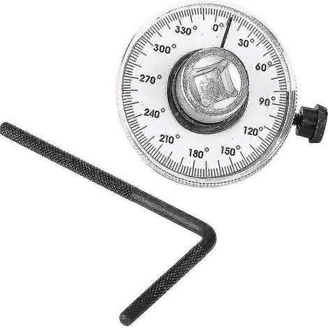Drehmomentwinkelmesser, 360° verstellbarer 1/2-Zoll-Drehmomentwinkelmesser mit Schraubenschlüsselantrieb, Drehmomentwinkelmesser für Kraftfahrzeuge, Schwarz, O