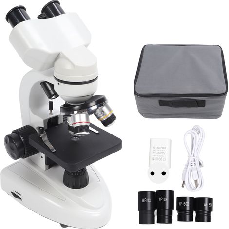 Microscope binoculaire 40X-5000X Rotation 360 ° Image claire haute définition pour laboratoire d'inspection prise ue 100-240V (1/5)
