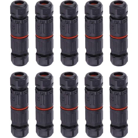 10 Pièces Connecteur Électrique Étanches IP68 Raccord Etanche Cable Electrique 3 Broches Connecteurs Étanches Prise Extérieure Connecteur Fil Étanche Boîte de Jonction pour Câble 0.5mm²2.0mm² (1/5)