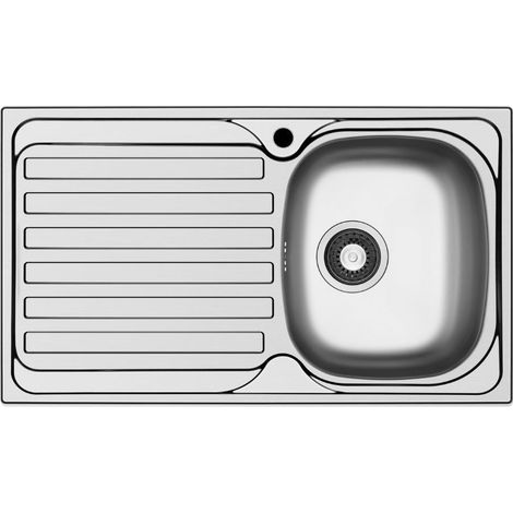 Lavello da incasso monostampo 1 vasca e gocciolatoio sinistro inox Adriatico861