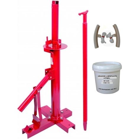 Démonte Pneu manuel Auto 13 à 21" + 2 Protections Jante + Graisse Pneu 1kg (1/3)