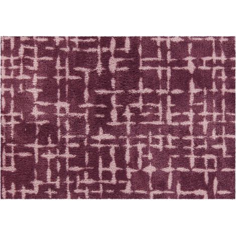 Akzente FEEL Checker Plate aubergine, 50 x 70 cm, Kuschelfloor, Polyester, Latex, rutschfest, Barfüßler, Fußbodenheizung, Made in Europe (1/5)