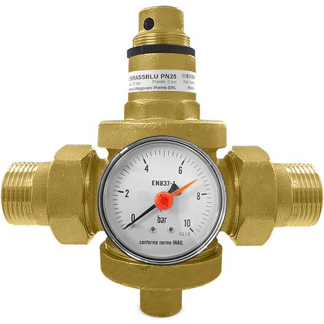 Riduttore di pressione in ottone per acqua calda ad azione diretta da 3/4" M