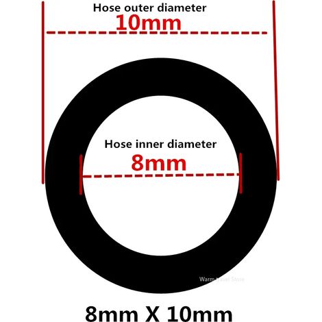 Tuyaux en PVC transparent (8 mm x 10 mm - 1 mètre) pour pompe à eau, diamètre intérieur, pour aquarium et arrosage de jardin. (1/5)