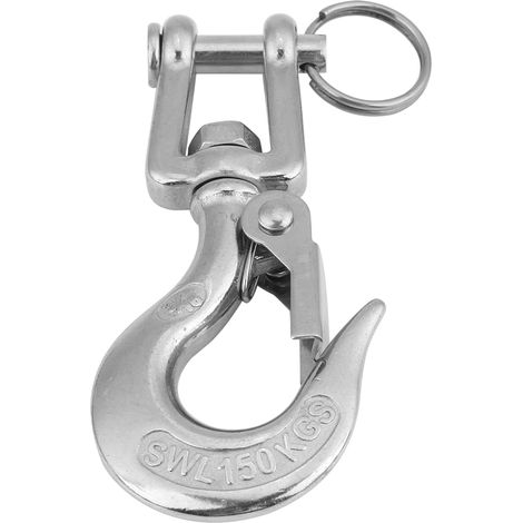 Gancio a scatto con catena di sollevamento con forcella girevole in acciaio inossidabile 304 Limite di carico di lavoro 150 kg 90 mm