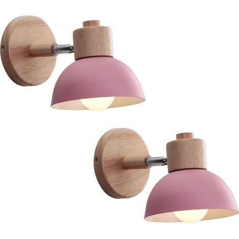 Applique murale industrielle vintage 2 pièces rose, lampe intérieure rétro E27 Ø15cm pour salle à manger, escalier, chambre, cuisine, café (1/5)