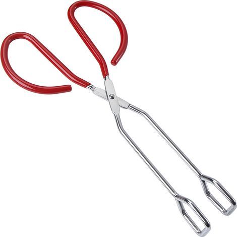 Pinza alimentare rossa da 27 cm (pinza per pane, pinza per bistecca, pinza per grigliate, pinza per barbecue, utensile da cucina) (1/5)