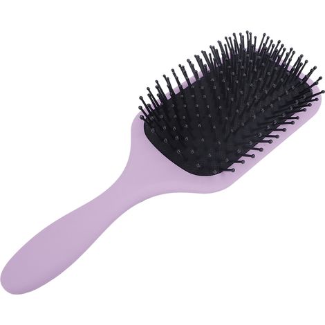 Brosse démêlante à picots souples avec coussin d'air - Idéale pour cheveux bouclés et lisses - Massage du cuir chevelu - Violet (1/5)