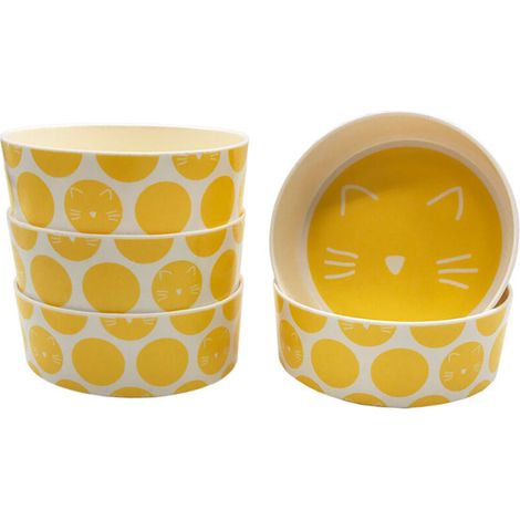 Bol pour animaux de compagnie Fournitures pour chat Assiette de nourriture pour chat Bol pour chat Protège-cou Bol pour chien(jaune) (1/5)