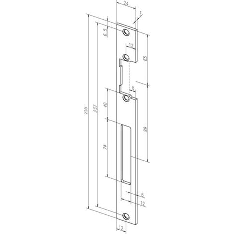ASSA  ABLOY  Placa  frontal  plana  690  VA  con  borde  24x250mm  DIN  izquierda/derecha  -  -69036 (1/2)