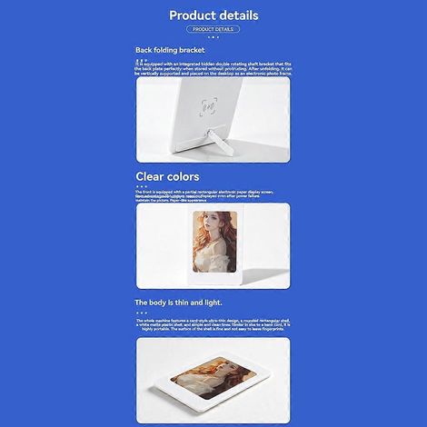 Cadre photo numérique NFC quatre couleurs avec écran e-ink magnétique de 4 pouces, étiquette électronique, support, compatible avec les systèmes iOS/Android. (1/5)