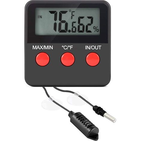 Thermomètre-hygromètre pour terrarium, ABS, LCD, grand écran (1/2)