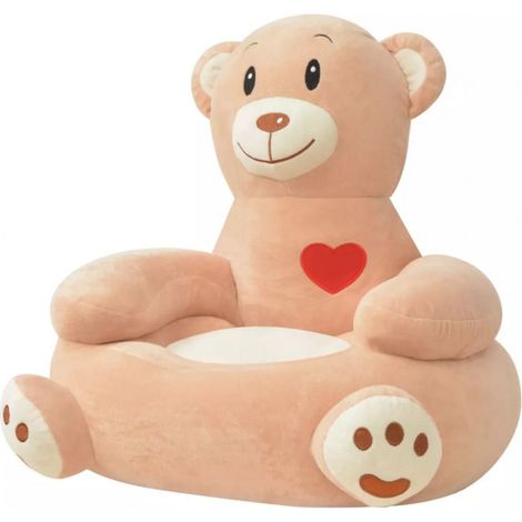 vidaXL Plush Children's Chair Bear Brown (1/5)