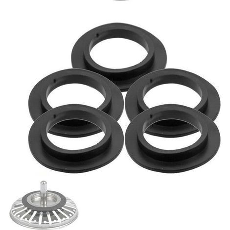 Set di 5 guarnizioni di tenuta per scarico vasca da bagno, lavandino, lavabo bagno, guarnizione a labbro, guarnizione in gomma per filtro a cestello (1/4)