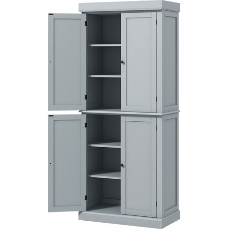 Buffet haut armoire de cuisine BAYTON gris (1/5)