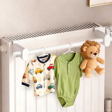 30cm Porte serviettes pour radiateur sèche linge, porte vêtements de de rangement pour radiateur de chauffage de 0,3 2 m pour salle de bain