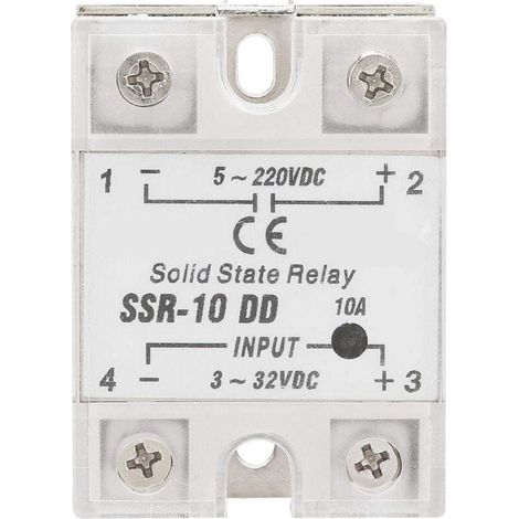 SSR-10DD Halbleiterrelais, SSR DC-Steuerspannungsrelais 3-32 VDC 5-220 VDC / 10 A (1/5)