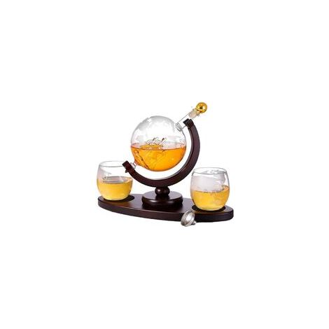 Carafe à whisky, verre/bois, 900 ml, marron/transparent (1/5)