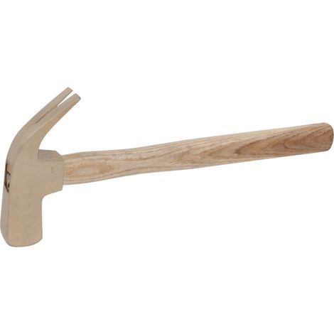 Marteau de coffreur - Manche Hickory - Tête 600g, 340mm - Antidéflagrant - Alliage Aluminium-Bronze (1/4)