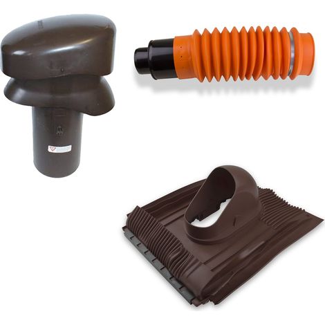 Klöber-Set12 Dachentlüftung DN110 Braun Universal Lüftungsziegel (1/3)