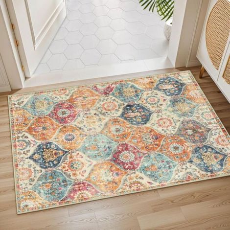 Tapis - Motif Marocain - 60 x 90 cm - Antidérapant - Lavable En Machine (1/5)