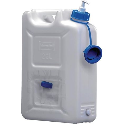Jerricane à eau 22 l HDPE robinet vid.+ distr.à pompe H495x165xP350mm