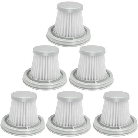 Lot de 6 filtres HEPA compatibles avec Xiaomi Mijia Handy Home Car Mini aspirateur sans fil lavable Accessoires de rechange Pièces (1/5)