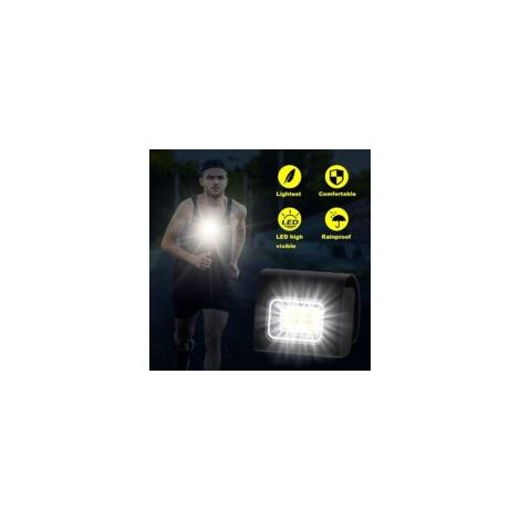 Lauflampe, Brustlampe zum Laufen, USB-wiederaufladbare LED-Mini-Brustlampe mit 4 Leuchtmodi, Lauflampe zum Joggen, Campen, Läufer - Crezuo