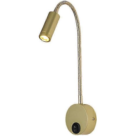 Lampe murale LED 3W blanc chaud 3000K à col de cygne, câblage AC85-265V, lampe de chevet avec réglage rotatif (1/5)