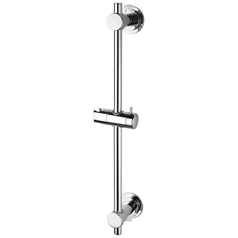 – Barre de douche universelle à ventouse – Inox chromé – Longueur 60,5 cm – Fixation sans perçage – Support douchette coulissant (1/3)